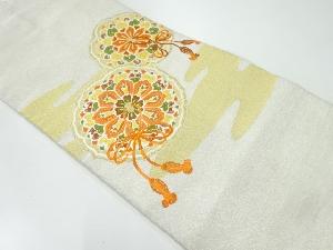 鏡裏に華紋模様織出し名古屋帯